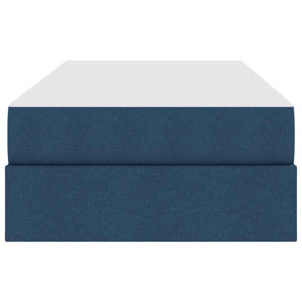 Aufbewahrungsbett mit Matratze Blau 90 x 200 cm Polyester