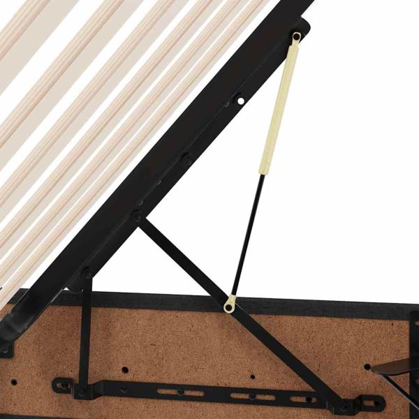 Aufbewahrungsbett mit Matratze Schwarz 100 x 200 cm Polyester