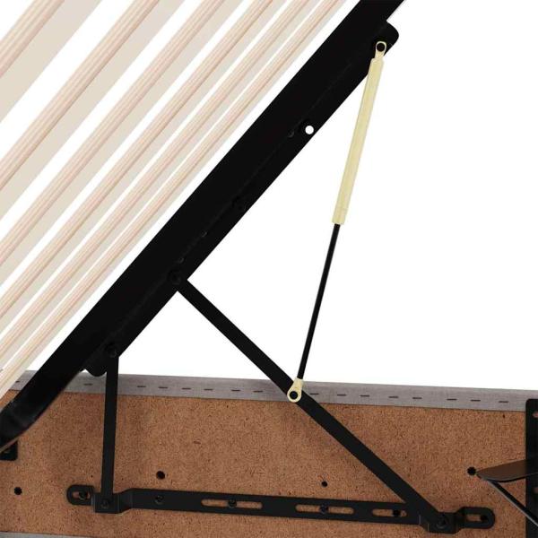 Aufbewahrungsbett mit Matratze Taupe 100 x 200 cm Polyester