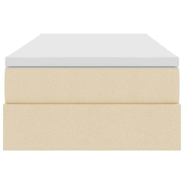 Aufbewahrungsbett mit Matratze Creme 90 x 200 cm Polyester