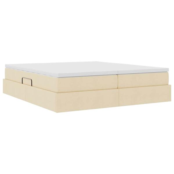Aufbewahrungsbett mit Matratze Creme 180 x 200 cm Polyester
