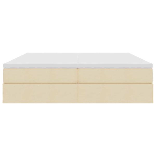 Aufbewahrungsbett mit Matratze Creme 180 x 200 cm Polyester