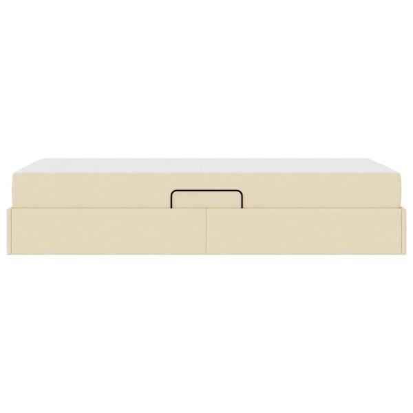 ARDEBO.de - Aufbewahrungsbett mit Matratze Creme 90 x 200 cm Polyester
