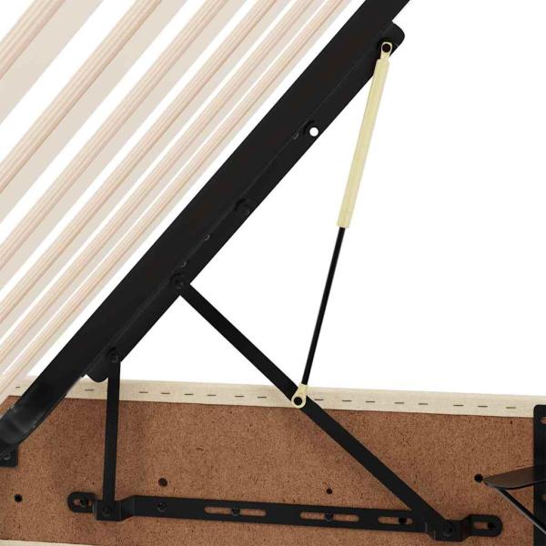 Aufbewahrungsbett mit Matratze Creme 90 x 200 cm Polyester