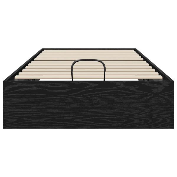 Ottoman Bettgestell Schwarz Eichen-Optik 193 x 120 x 25 cm