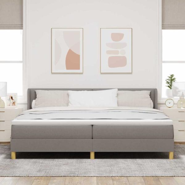 Boxspringbett mit Matratze Taupe 200 x 200 cm Polyester
