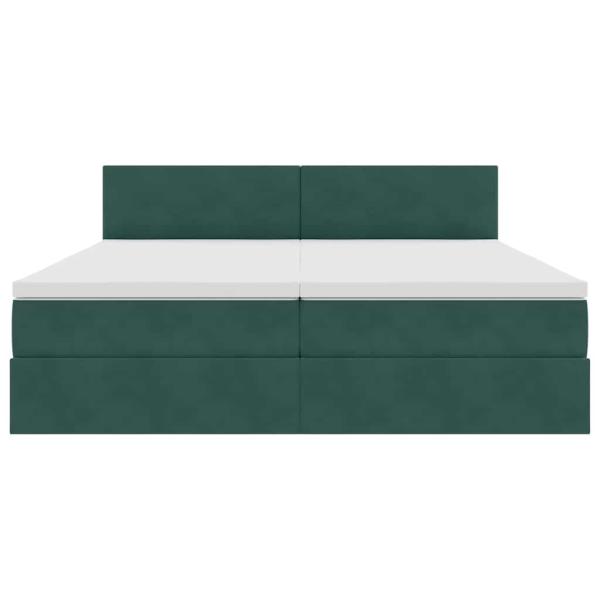 Aufbewahrungsbett mit Matratze Dunkelgrün 90 x 200 cm
