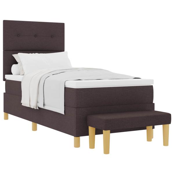 Boxspringbett mit Matratze Dunkelbraun 90 x 190 cm Stoff