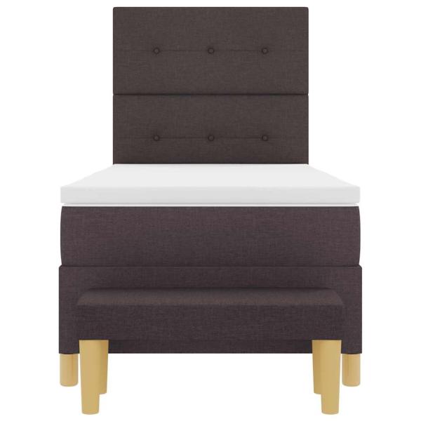 Boxspringbett mit Matratze Dunkelbraun 90 x 190 cm Stoff