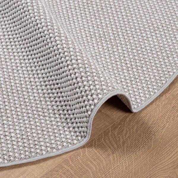 Bereichsteppiche Rund HUARTE Creme und Grau Ø 120 CM Polyester