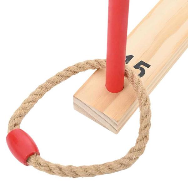 Ringwurfspiel Natur Rot Blau 41 x 41 x 16 cm