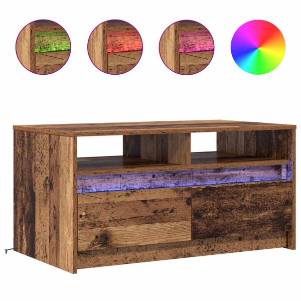 Couchtisch mit Schubladen Altholz 90 x 50 x 45 cm Holzwerkstoff