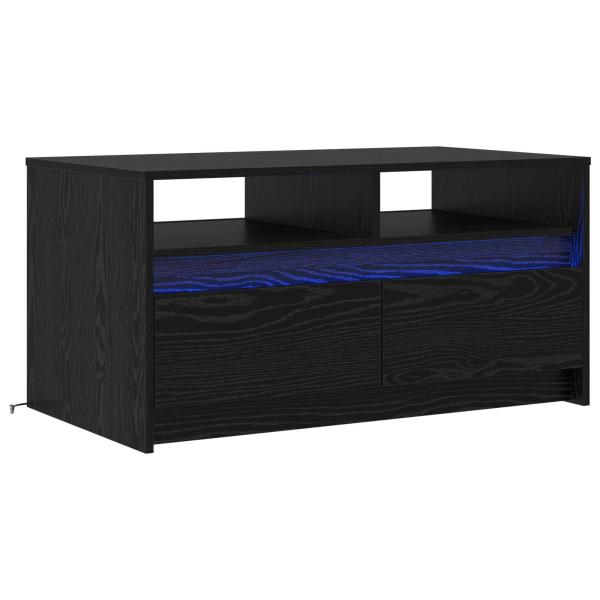 Couchtisch Schwarz Eichen-Optik 90 x 50 x 45 cm Holzwerkstoff