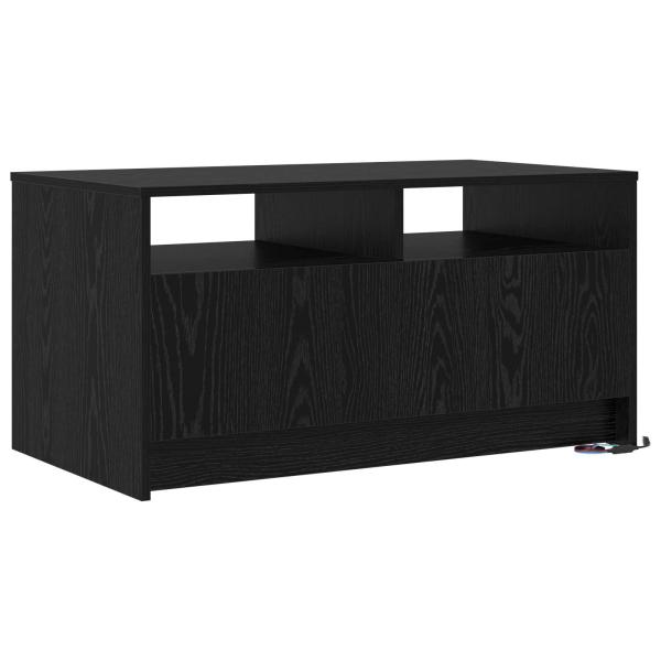 Couchtisch Schwarz Eichen-Optik 90 x 50 x 45 cm Holzwerkstoff