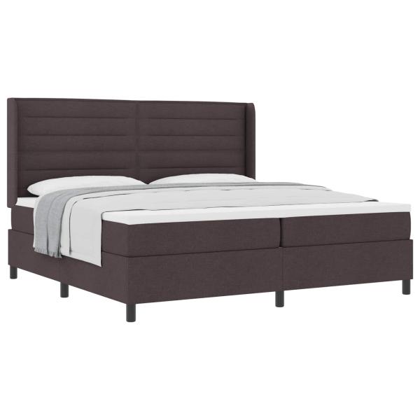 Boxspringbett mit Matratze Dunkelbraun 200 x 200 cm Stoff