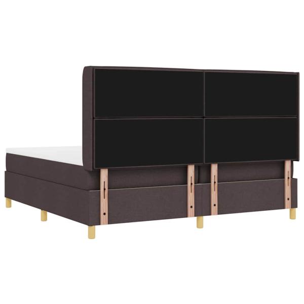 Boxspringbett mit Matratze Dunkelbraun 200 x 200 cm Stoff
