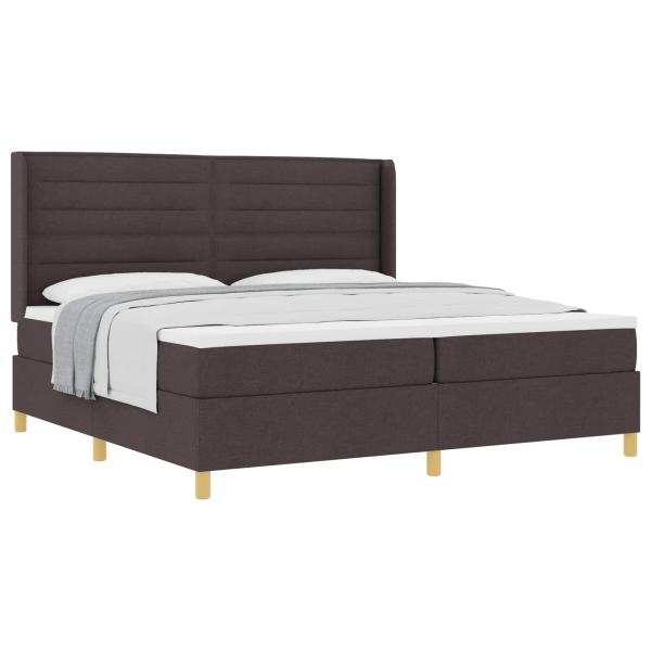 Boxspringbett mit Matratze Dunkelbraun 200 x 200 cm Stoff