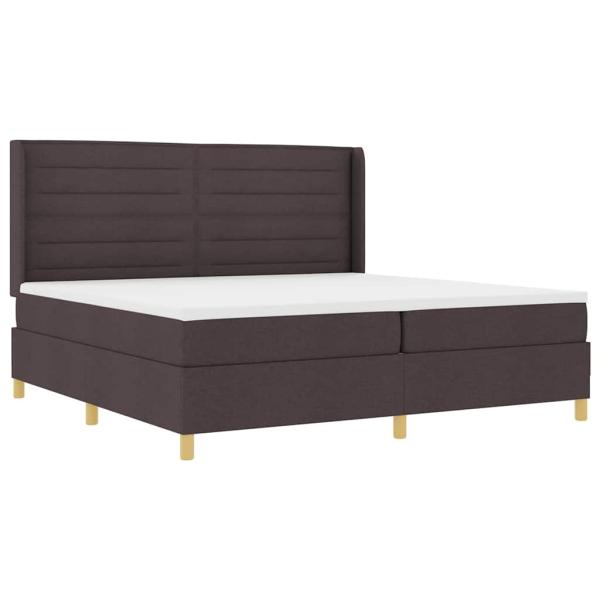 Boxspringbett mit Matratze Dunkelbraun 200 x 200 cm Stoff
