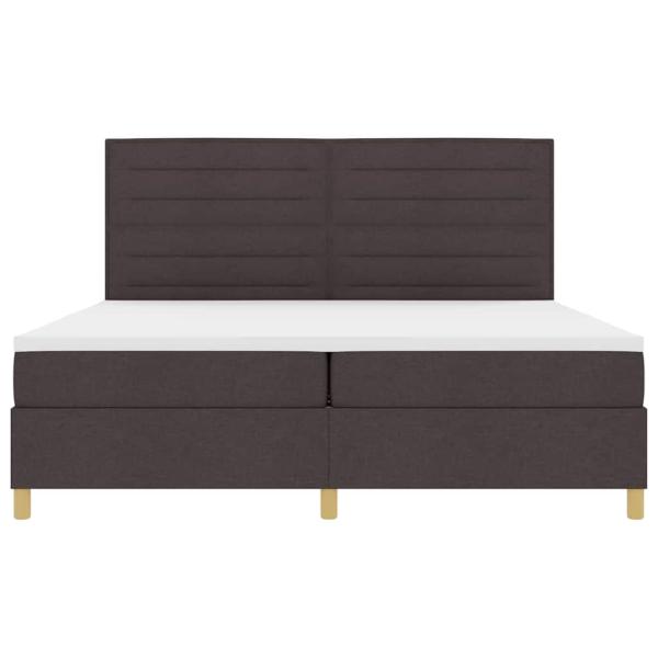 LED Boxspringbett mit Matratze Dunkelbraun 200 x 200 cm Stoff
