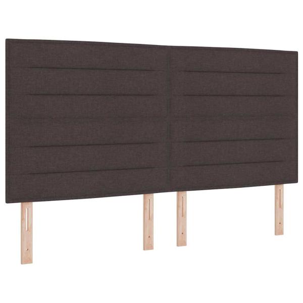 LED Boxspringbett mit Matratze Dunkelbraun 200 x 200 cm Stoff