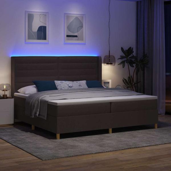 Boxspringbett mit Matratze Braun 140 x 200 cm Stoff