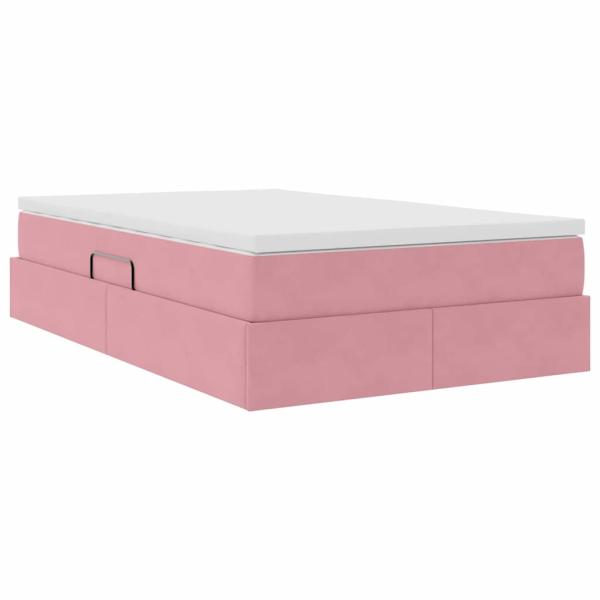 Aufbewahrungsbett mit Matratze Rosa 120 x 200 cm Samt