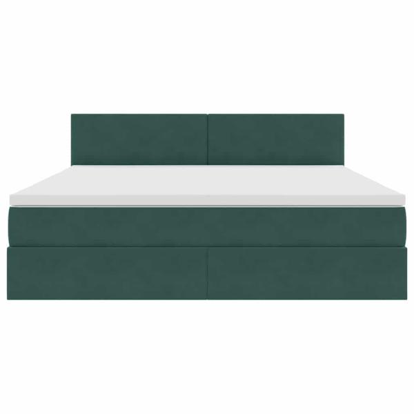 Aufbewahrungsbett mit Matratze Dunkelgrün 180 x 200 cm Samt