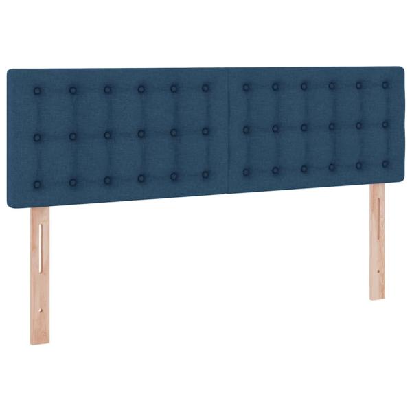 Bett mit Stauraum und LED mit Matratze Blau 140 x 200 cm Stoff