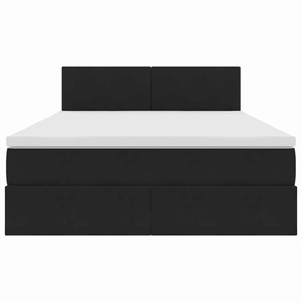 Bett mit Stauraum und LED mit LED Schwarz 140 x 190 cm Samt