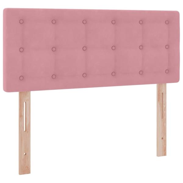 Bett mit Stauraum und LED mit Matratze Rosa 120 x 200 cm Samt