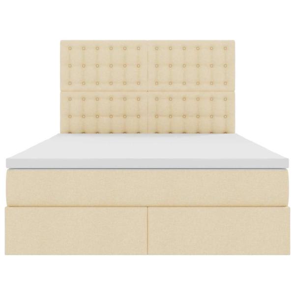 Aufbewahrungsbett mit Matratze Creme 140 x 200 cm Polyester