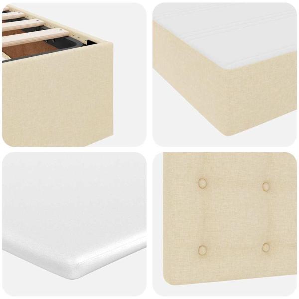 Aufbewahrungsbett mit Matratze Creme 140 x 200 cm Polyester