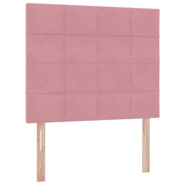 Bett mit Stauraum und LED mit Matratze Rosa 120 x 200 cm Samt