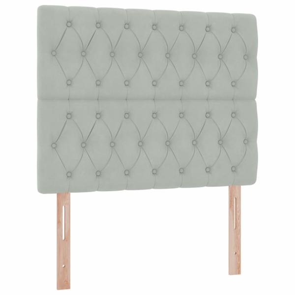 Bett mit Stauraum und LED mit LED Hellgrau 120 x 190 cm Samt