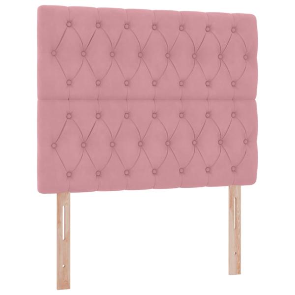 Bett mit Stauraum und LED mit Matratze Rosa 120 x 200 cm Samt