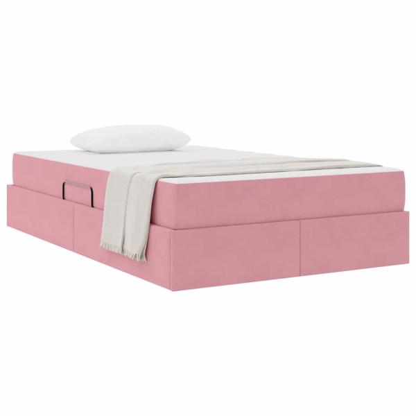 ARDEBO.de - Aufbewahrungsbett mit Matratze Rosa 120 x 200 cm Samt