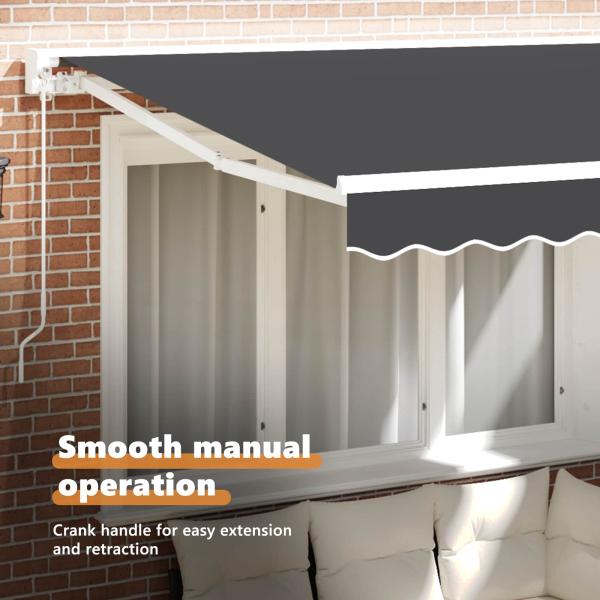 Einziehbare Markise Anthrazit 250 x 200 cm Polyester und Metall