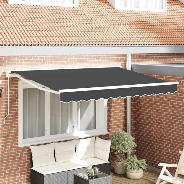 Einziehbare Markise Anthrazit 250 x 200 cm Polyester und Metall