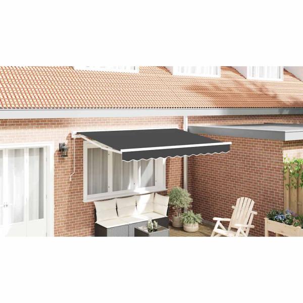 Einziehbare Markise Anthrazit 250 x 200 cm Polyester und Metall