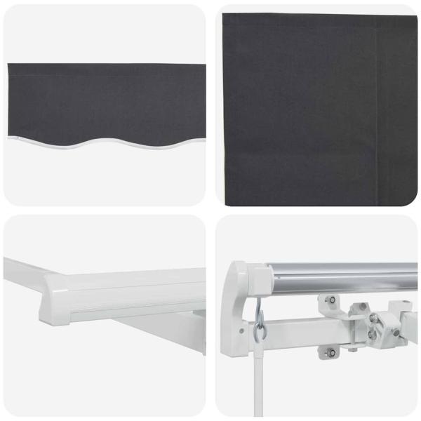 Einziehbare Markise Anthrazit 250 x 200 cm Stoff