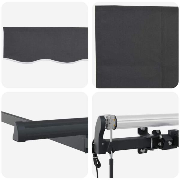 Einziehbare Markise Anthrazit 250 x 200 cm Stoff