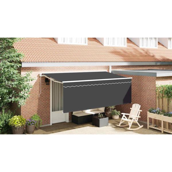 Einziehbare Markise Creme 350 x 200 cm Polyester und Aluminium