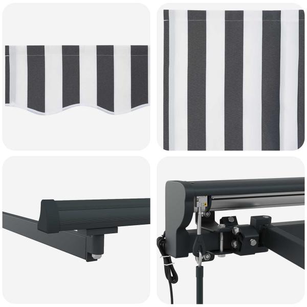 Einziehbare Markise Anthrazit und Weiß 500 x 300 cm