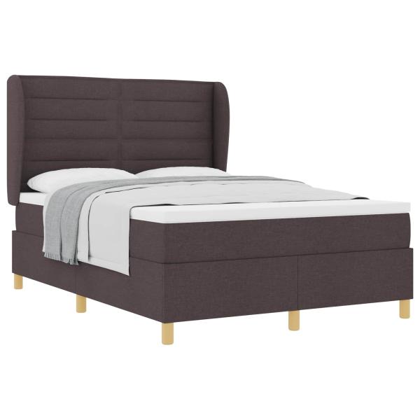 Boxspringbett mit Matratze Dunkelgrau 90x190 cm Dunkelbraun