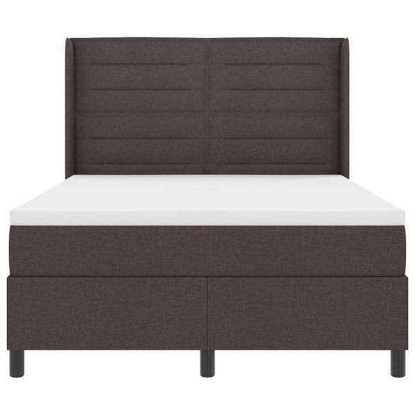 LED Boxspringbett mit Matratze Dunkelbraun 140 x 190 cm Stoff