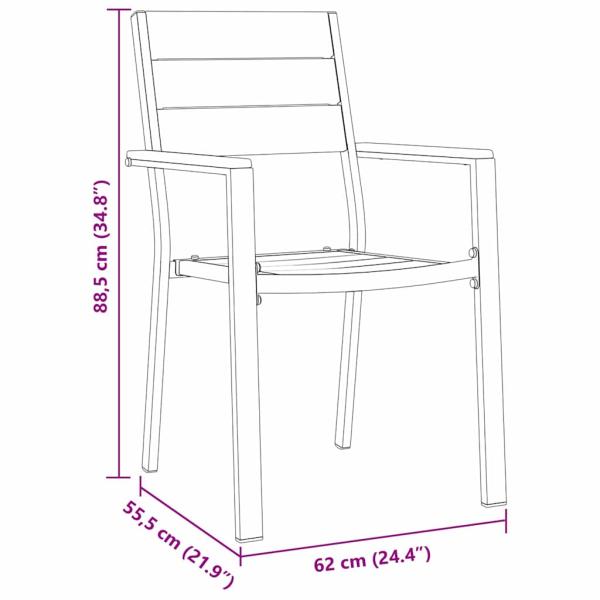 Garten Essgruppe 7 pcs Schwarz Pulverbeschichteter Stahl