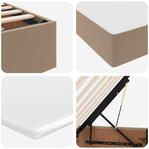 Aufbewahrungsbett mit Matratze Cappuccino 90 x 200 cm