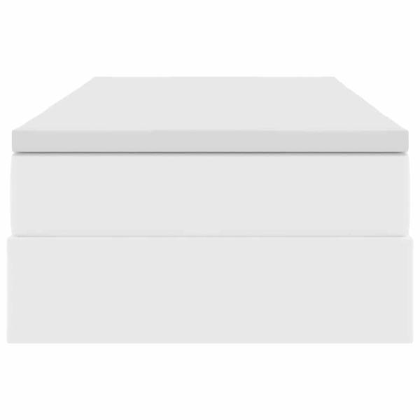Aufbewahrungsbett mit Matratze Weiß 100 x 200 cm Kunstleder