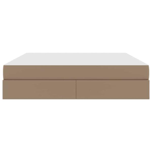 Aufbewahrungsbett mit Matratze 2 pcs Cappuccino Leder