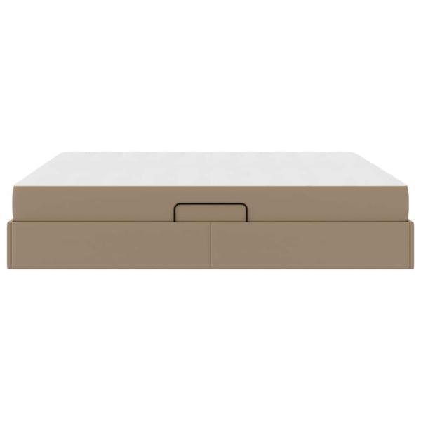 Aufbewahrungsbett mit Matratze 2 pcs Cappuccino Leder